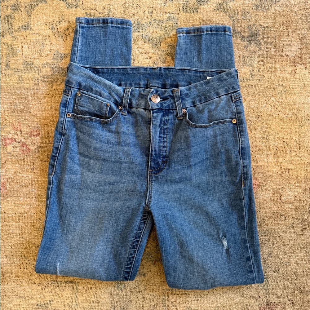 Seven 7 EUC Tummyless High Rise Skinny Blue Denim Jeans